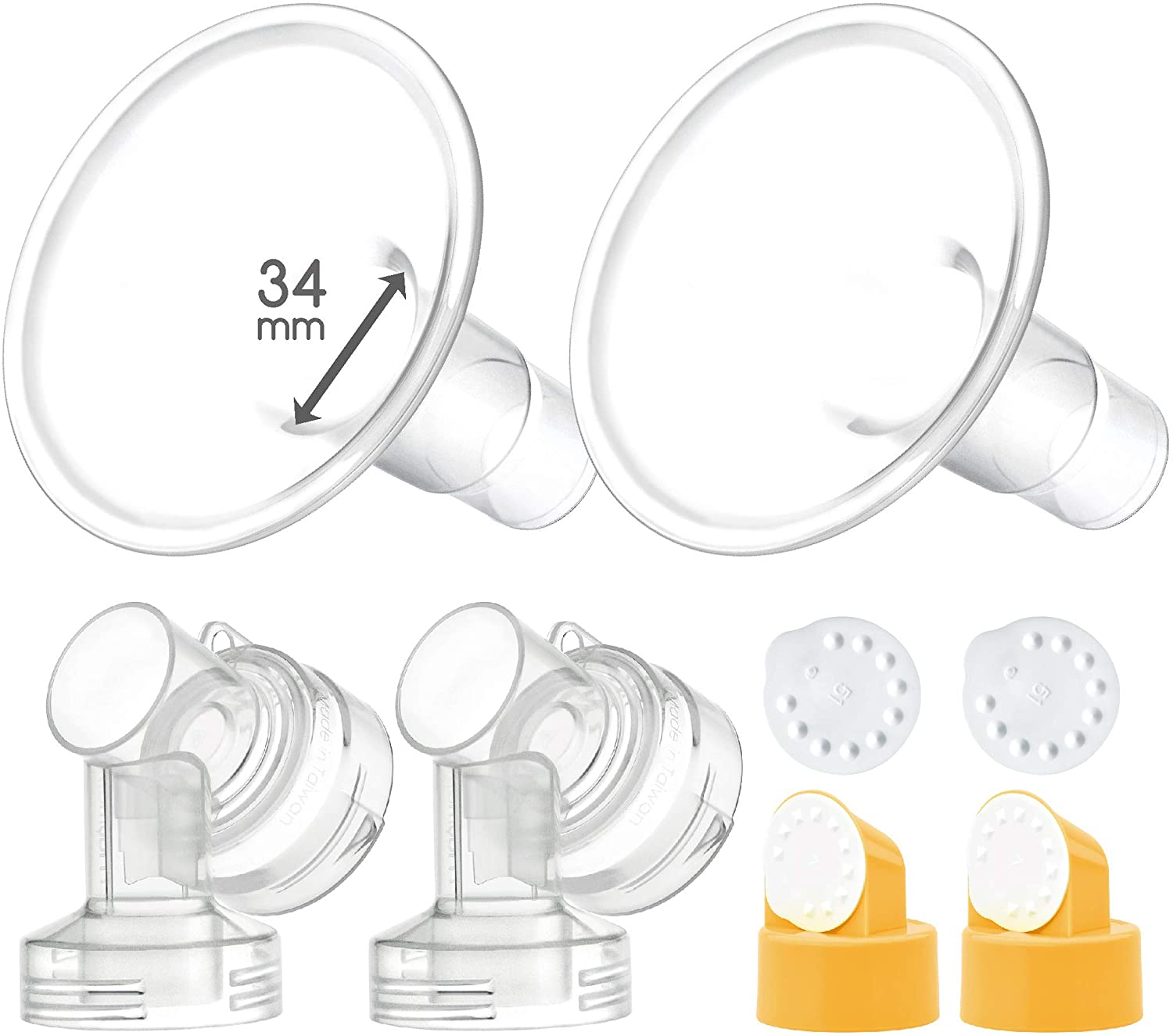Two-Piece Breastshield; Compatible with Medela Breast Pumps Shields & Inserts Maymom 34mm