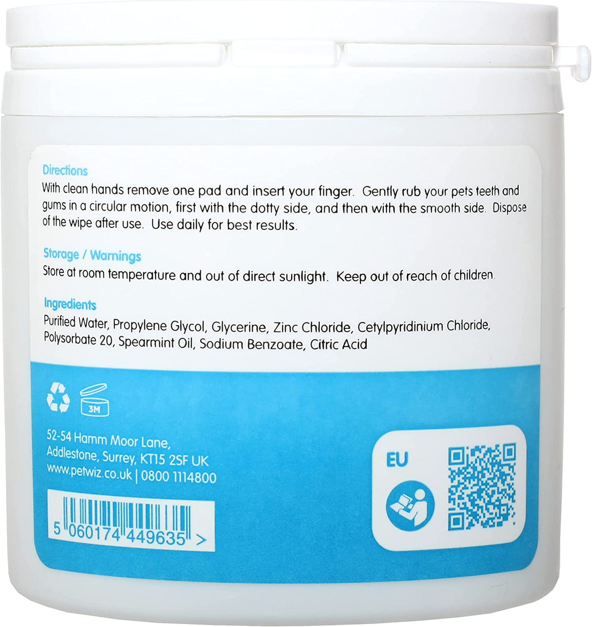 Dental Finger Wipes with Spearmint Oil for Dogs & Cats. Dog Supplies Pet Wiz