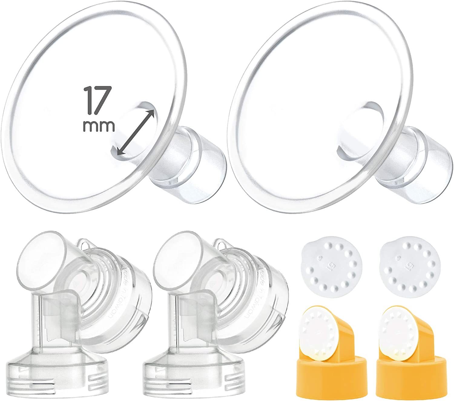 Two-Piece Breastshield; Compatible with Medela Breast Pumps Shields & Inserts Maymom 17mm
