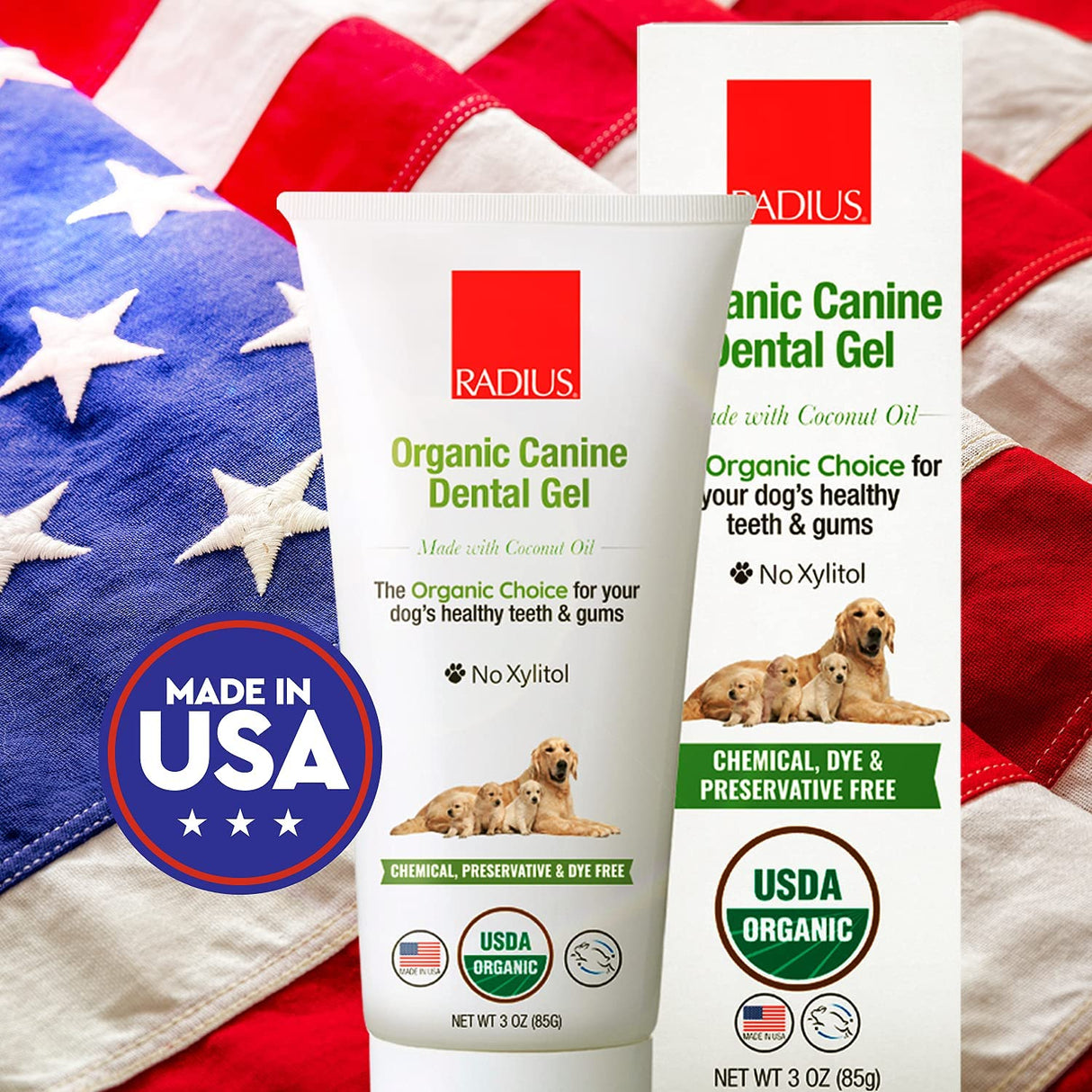 Canine Organic Dental Solutions Kit - Adult Dog Toothbrush RADIUS