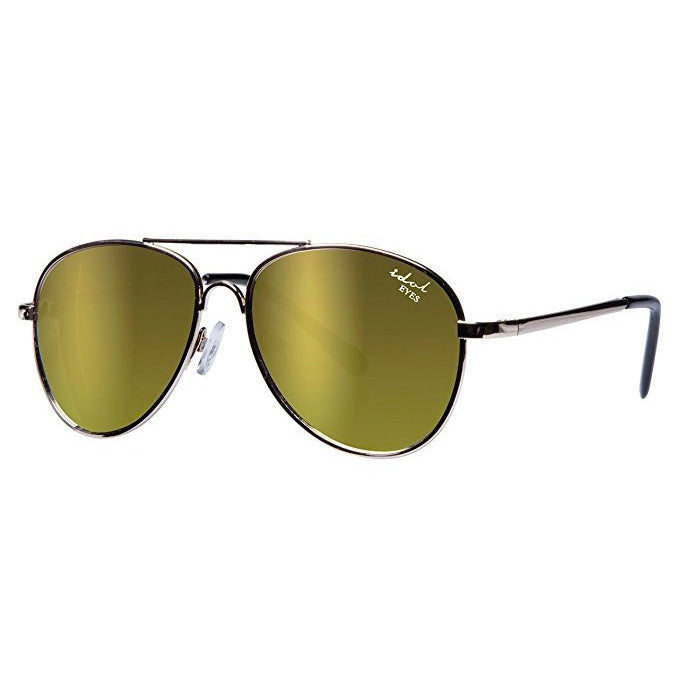 Idol Eyes Metal Aviator Kids Sunglasses with Gold Mirror Coating Baby Sun Protection Ana Wiz   