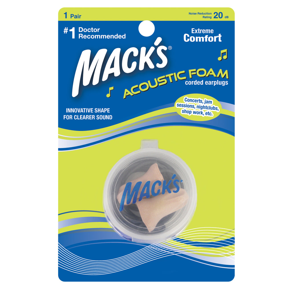 Mack's - Acoustic Foam Ear Plugs Earplugs Mack's 1 Pair  