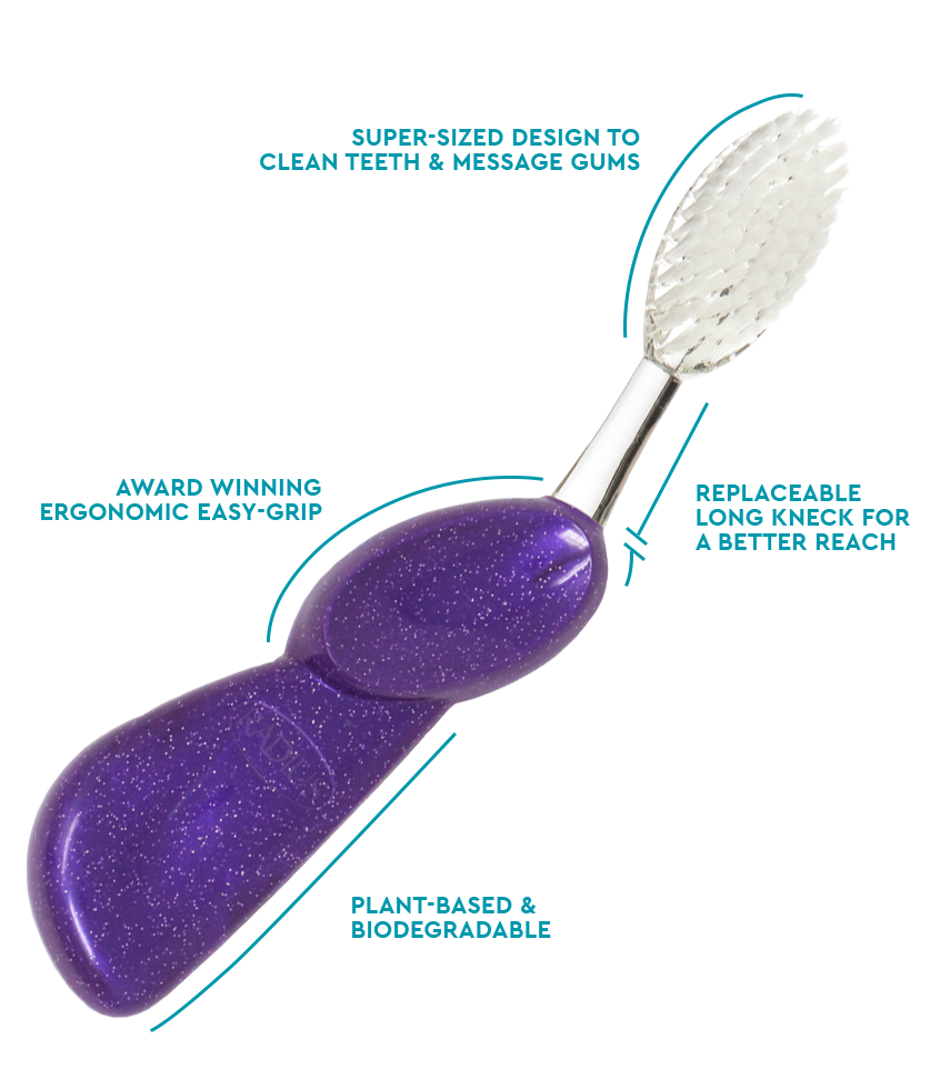 The Big Brush™ with Replaceable Head - Left Hand Toothbrush RADIUS Purple Galaxy