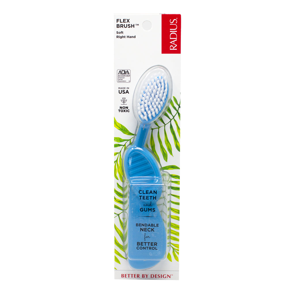 Radius Flex-Neck Technology Toothbrush with Soft Bristles - Right Hand Toothbrush Radius Blue  