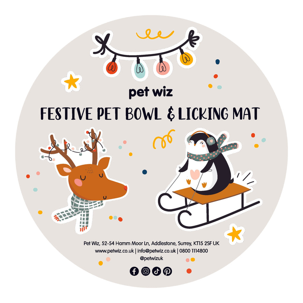 Festive Slow Feeder Pet Bowl & Licking Mat  Pet Wiz   