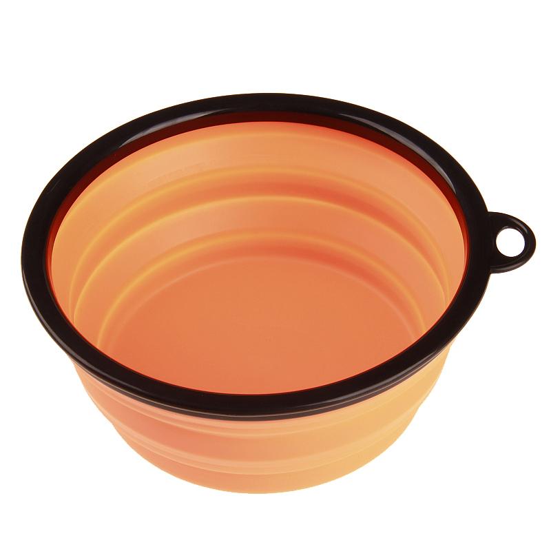 Collapsible Silicone Bowl for Dogs - 350ml Feeding Pet Wiz Orange  