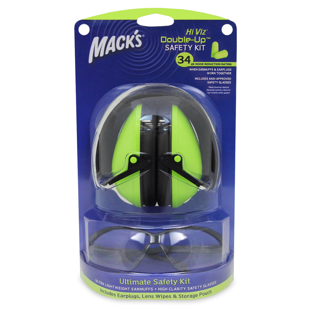 Hi Viz* Double-Up® Safety Kit Earplugs Mack's