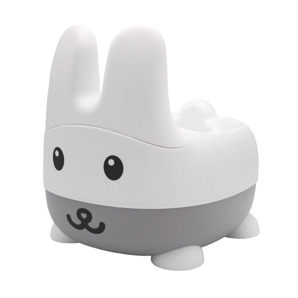 Bunny Training Potty with Back Rest, Removable Bowl & Lid Potty Training ana baby Grey  