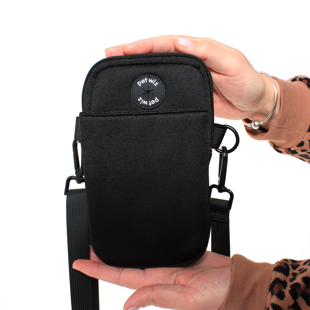 Soft, Slim & Lightweight Dog Walking Bag - Two Zipped Compartments, One External Pocket, Inbuilt Poop Bag Dispenser and Adjustable Strap  Pet Wiz   