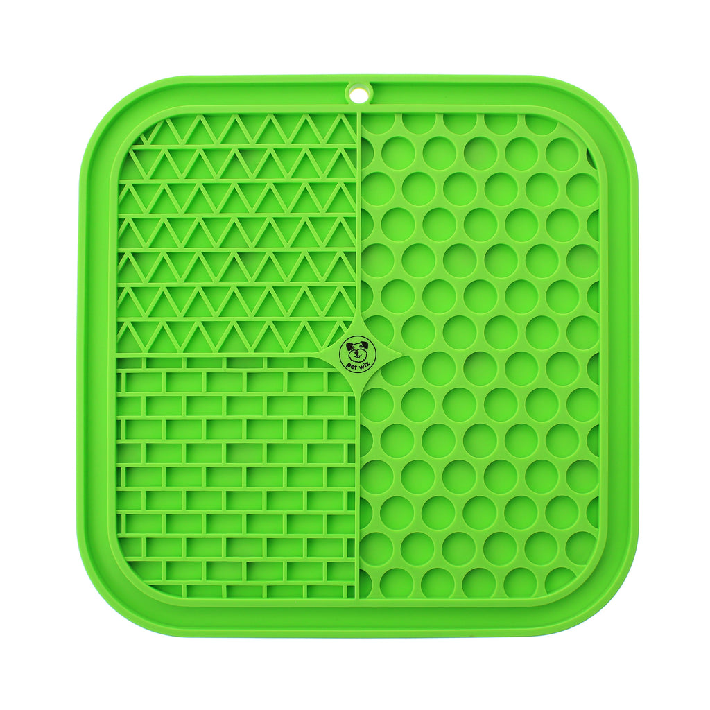 Silicone Licking Mat - Providing Mental Stimulation and  Anxiety Relief Feeding Pet Wiz Green  
