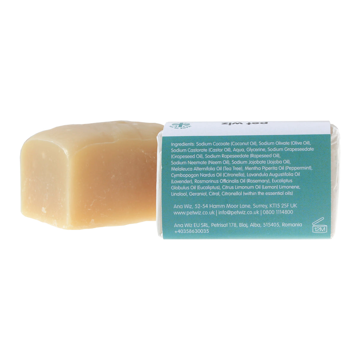 Handmade Dog Shampoo Bar 120g - Tea Tree & Neem Oil - Helps Repel Fleas & Ticks Grooming Pet Wiz