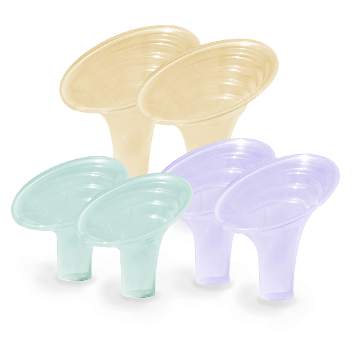Angled Breast Pump Flanges - Set of 3 - Large (M, L & XL) Shields & Inserts Pumpin' Pal