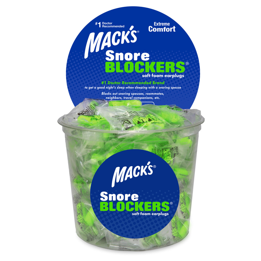 Mack's -  Snore Blockers Soft Foam Earplugs Earplugs Mack's 100 Pairs Individually Wrapped  