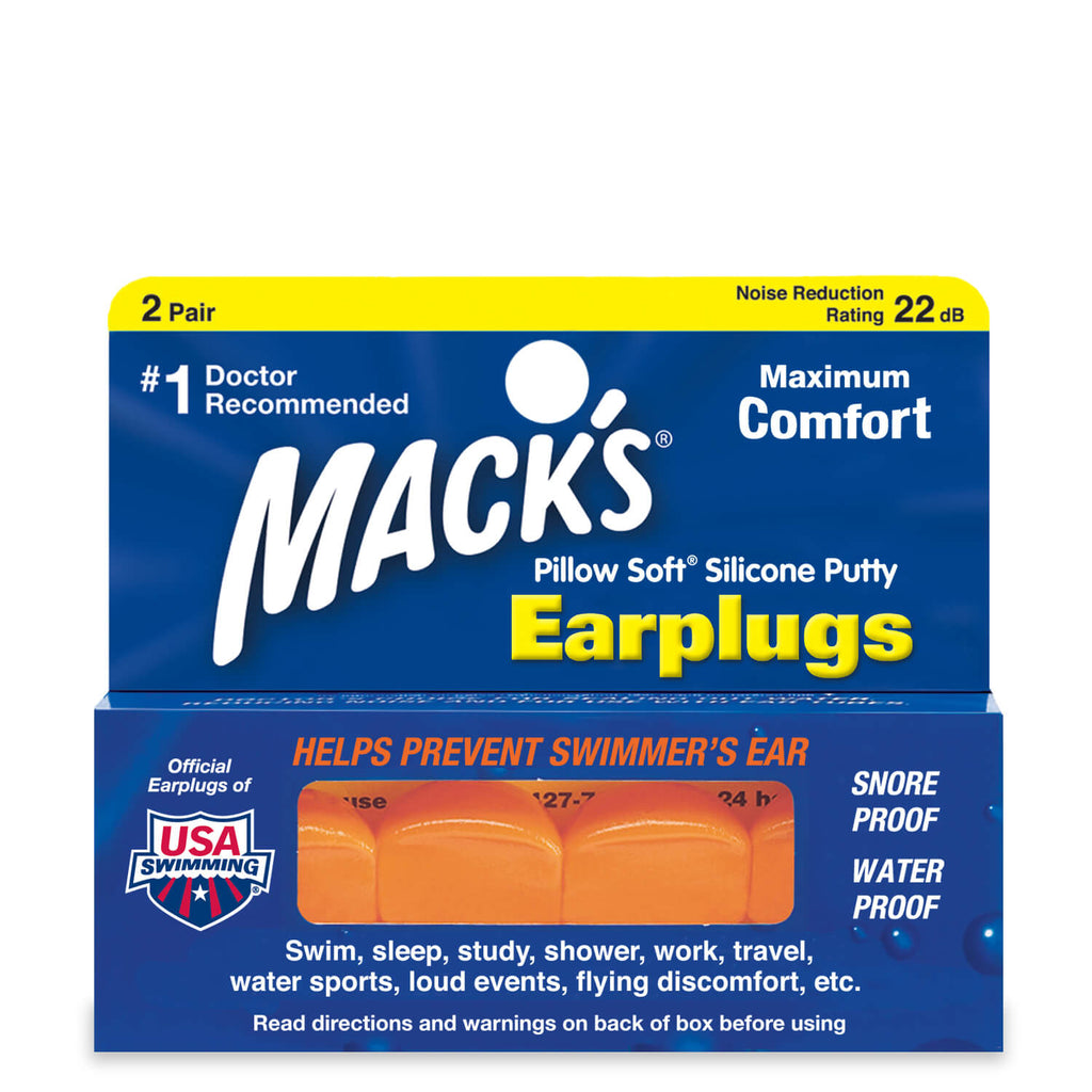 Mack's - Pillow Soft Silicone Putty Earplugs Earplugs Mack's 2 Pairs (Orange)  