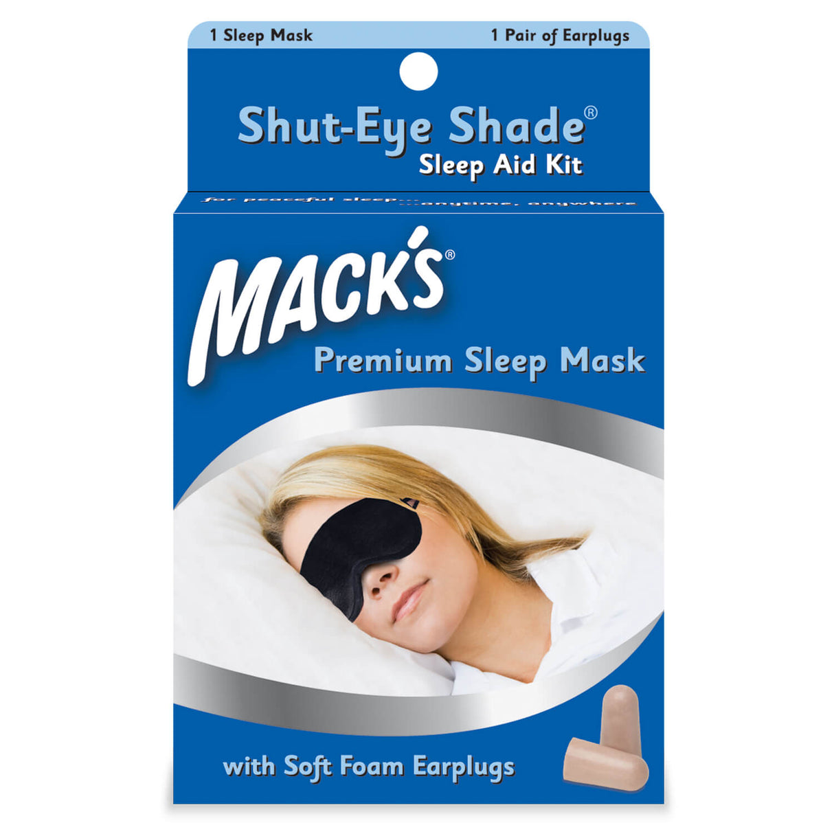Shut-Eye Shade Premium Sleep Mask Earplugs Mack's