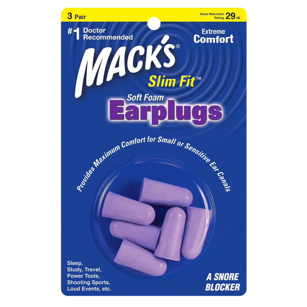 Mack's - Safesound Soft Foam Slim Fit Earplugs Earplugs Mack's 3 Pairs  