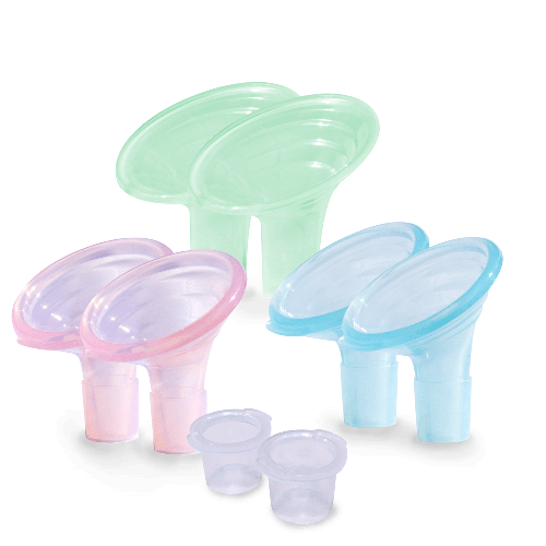 Angled Breast Pump Flanges - Set of 3 - Small (XS, S & M) Shields & Inserts Pumpin' Pal