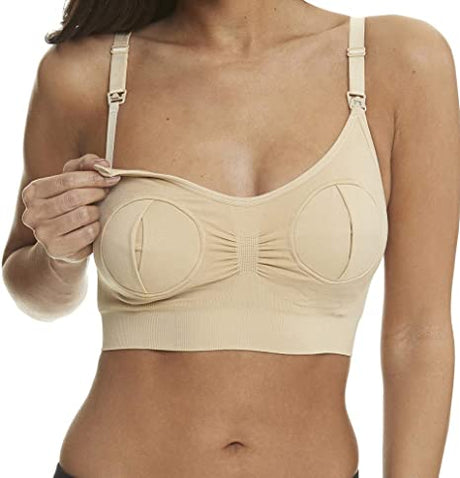 Hands Free Pumping Bra Adapters & Extras Ana Wiz Small Beige