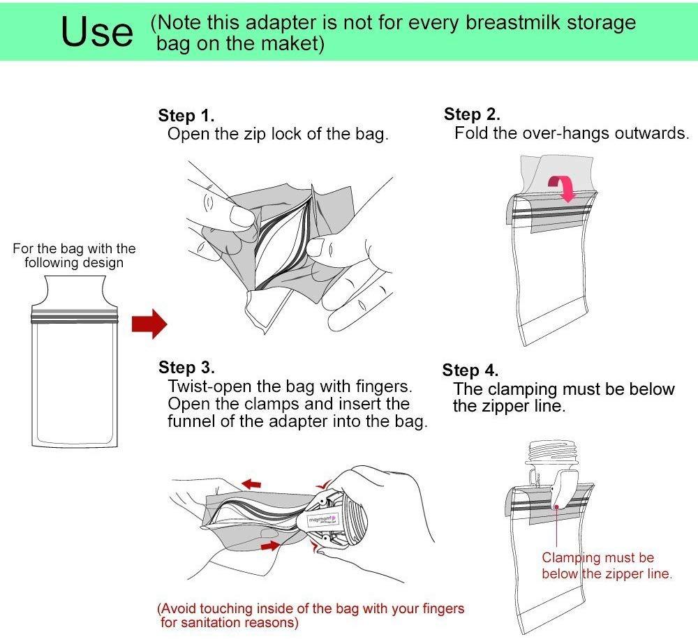 Breastmilk Storage Bag Adapters for Spectra Wide Neck Breastshields Milk Storage Spectra