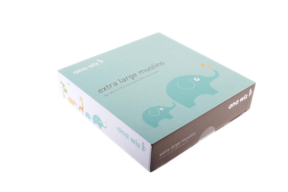 Extra Large Super Soft Muslins - Animal Designs - Gift Pack Baby Health Ana Wiz Two Pack
