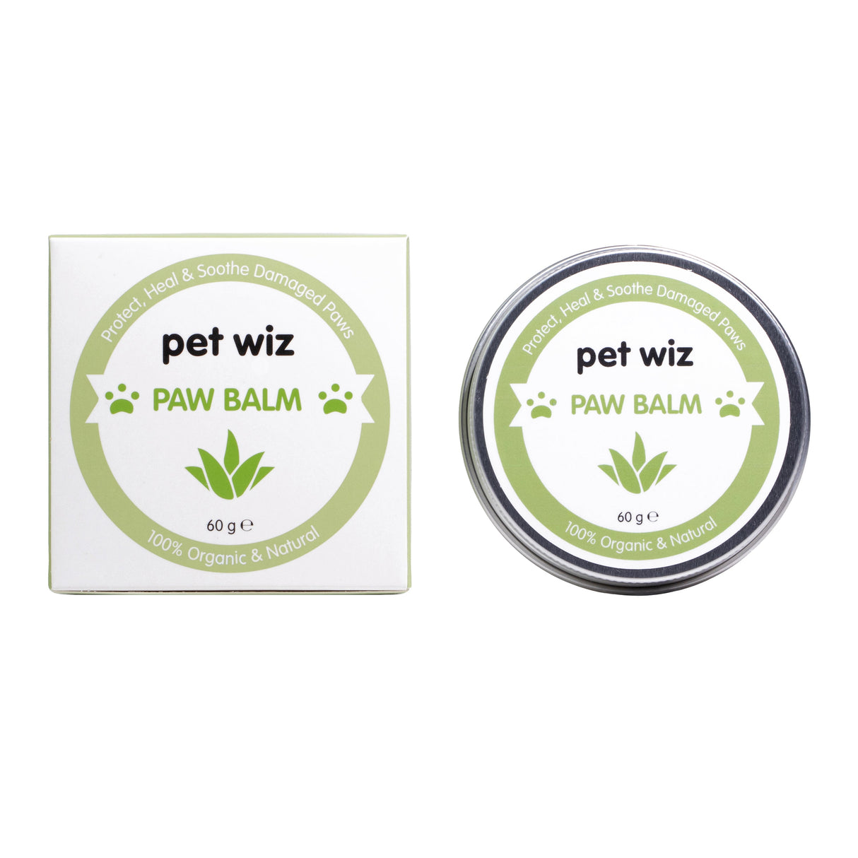 Organic Paw and Nose Balm for Dogs and Cats - Coconut Oil, Shea Butter, Vitamin E & Aloe Balm Pet Wiz