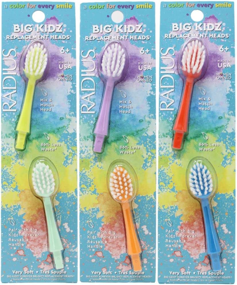 Big Kidz Forever Brush Replacement Heads (2 Pack) Toothbrush Head RADIUS