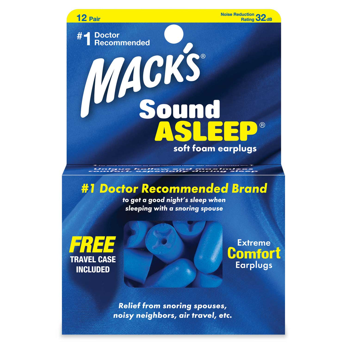 Sound Asleep Soft Foam Ear Plugs Earplugs Mack's