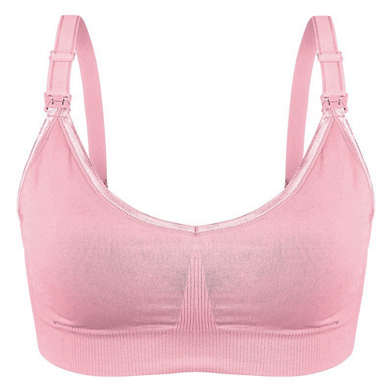 Soft & Comfortable Wireless Nursing Bra with Easy Open Clips Breast Feeding Ana Wiz Small Pink 