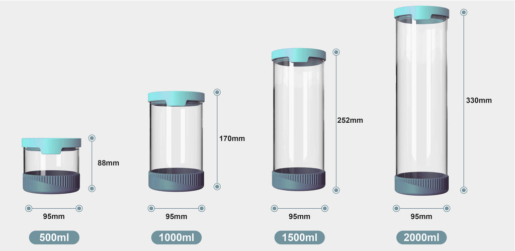 Stackable Glass Storage Jar, With Airtight Vent & Silicone Base - Pre-Orders Save 20%  Ana Wiz   