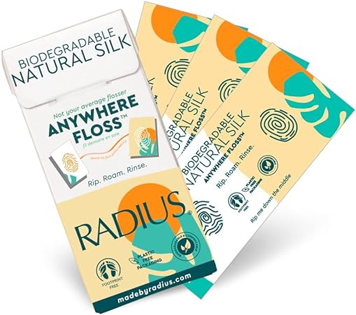 Anywhere Floss Dental Floss RADIUS Natural Silk 1 Pack 