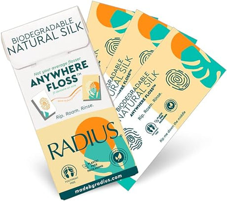 Anywhere Floss Dental Floss RADIUS Natural Silk 1 Pack 