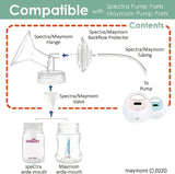 Pump Parts 1x Flange (19mm) 1 Valve 1 Tubing 1 Backflow Protector Compatible with Spectra Breast Pump Accessories Maymom   