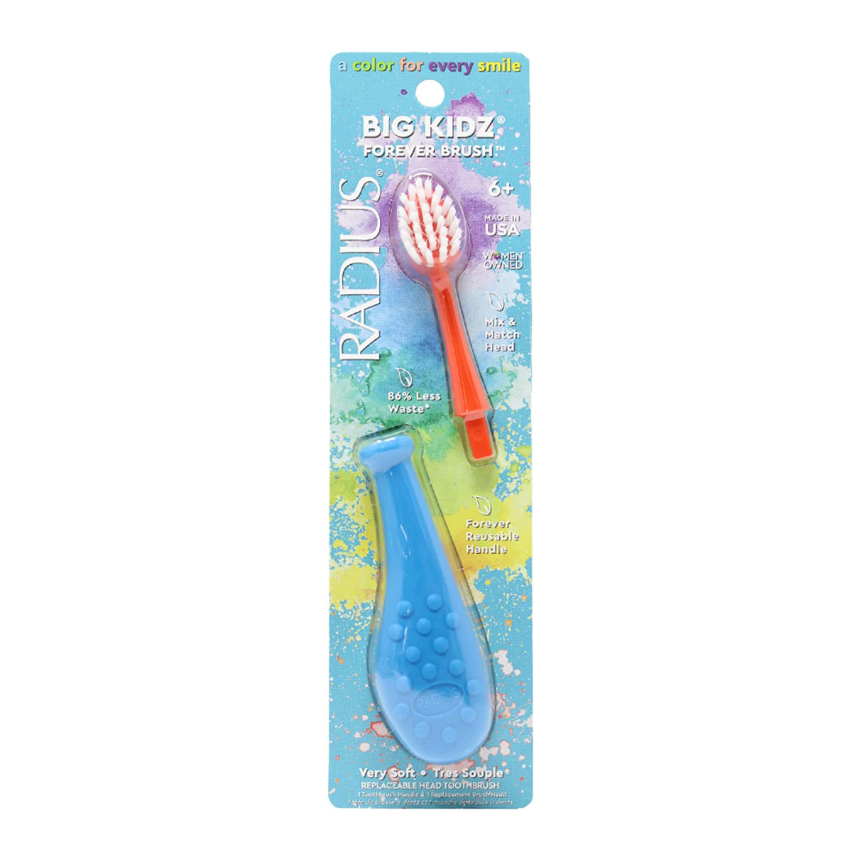 Big Kidz Forever Brush with Replaceable Head Toothbrush for Children, 6 Years and Up Toothbrush RADIUS