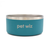 Stainless Steel Double Walled Bowl Feeding Pet Wiz 900ml Teal