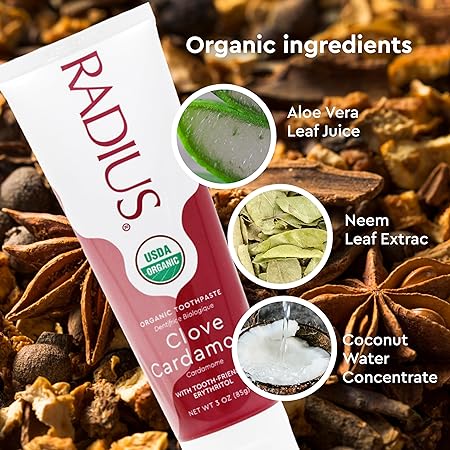 Toothpaste Gel USDA Organic Clove Cardamom Toothpaste RADIUS