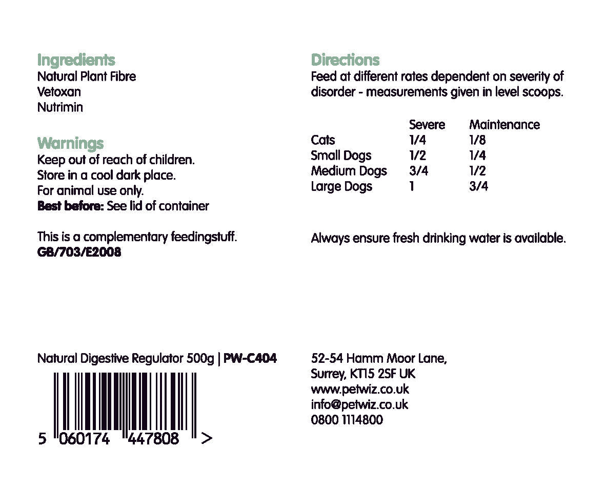 Natural Digestive Regulator - 500g Supplements Pet Wiz   
