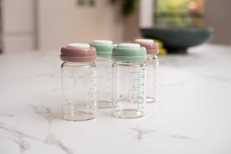 Premium Glass Breastmilk Storage Bottles, Pack of Four, 180ml Ana Baby