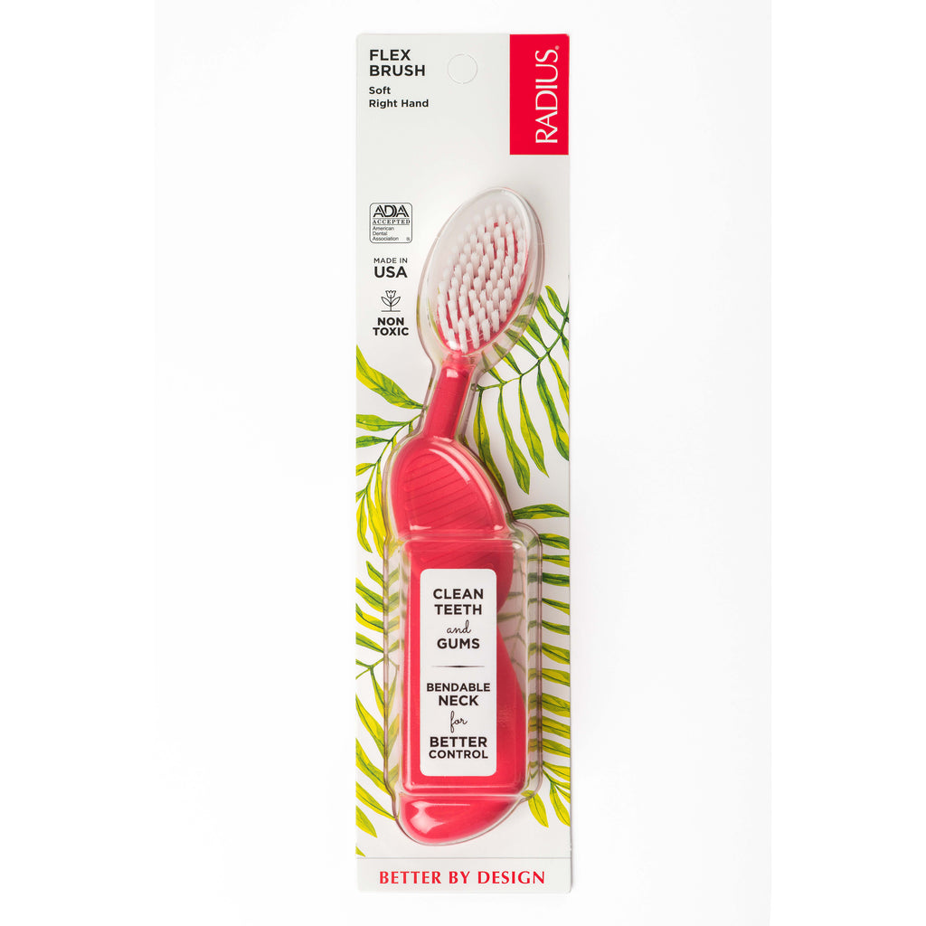 Radius Flex-Neck Technology Toothbrush with Soft Bristles - Right Hand Toothbrush Radius Watermelon  