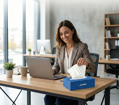 Soft White Facial Tissues, Box of 100 Tissues Ana Wiz