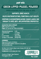 Green Lipped Mussel Powder - 100g  Pet Wiz   