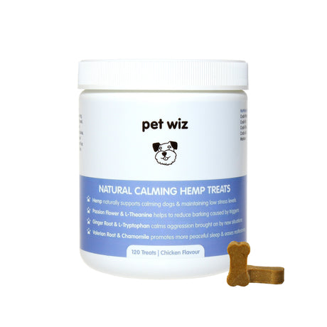 Natural Calming Hemp Treats - Pack of 120 - Chicken Flavour Supplements Pet Wiz   