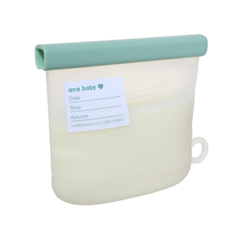 Silicone Breastmilk Storage Bags with Double Leak-Proof Seals, Pack of Five, 210ml  Ana Baby   