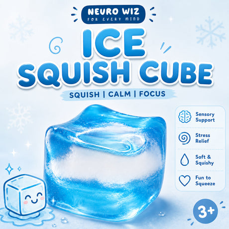 Ice Squish Cube Sensory Stress Relief Toy Neuro Wiz
