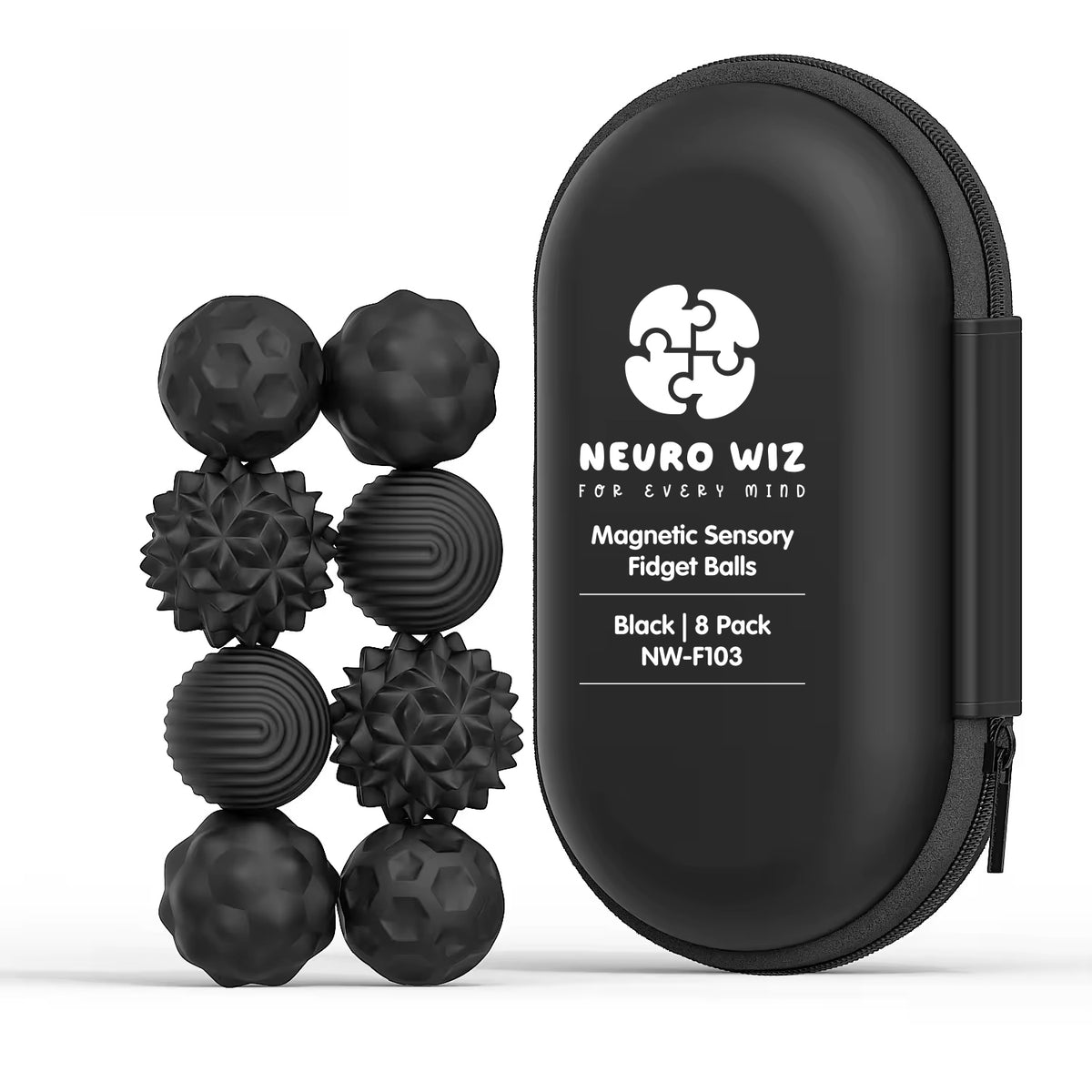 Magnetic Sensory Fidget Balls Neuro Wiz Black