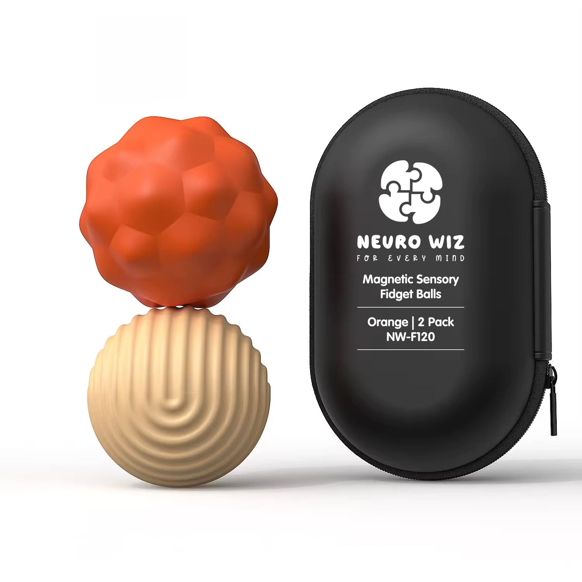 Magnetic Sensory Fidget Balls Neuro Wiz Orange