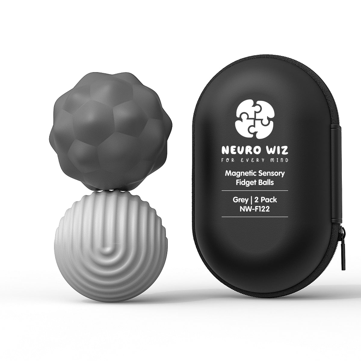 Magnetic Sensory Fidget Balls Neuro Wiz Grey