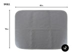 Two Pack of Large Reusable, Washable, Pet Pads in Grey (60cm x 90cm) Pet Wiz Small (60 x 45cm)