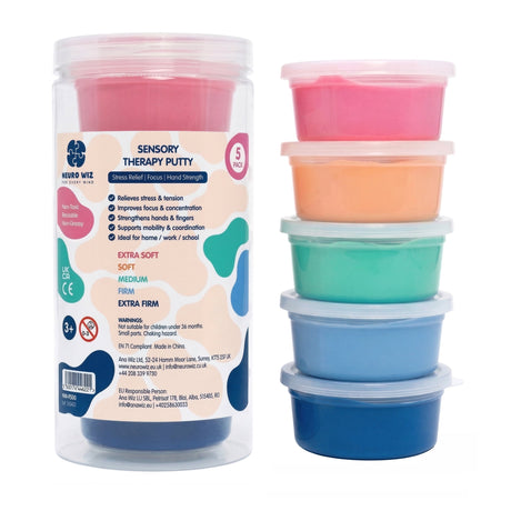 Sensory Therapy Putty Set | 5 Resistance Levels Neuro Wiz