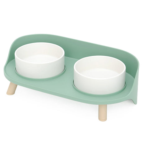 Raised Double Bowls with Splash Proof Guard Pet Wiz