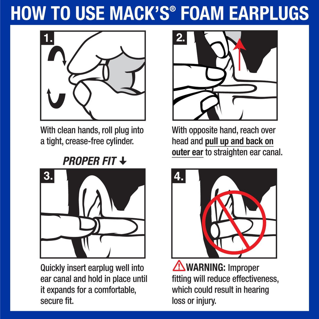 Mack's Shooters Hi Viz Soft Foam (7-Pair) Earplugs with Free Travel Case Earplugs Mack's   